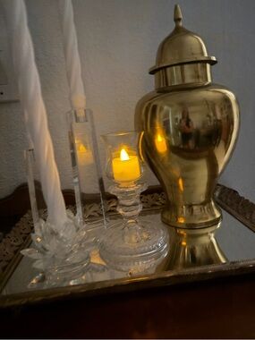 Source Unknown Gold Decorative Brass Ginger Jar Vase